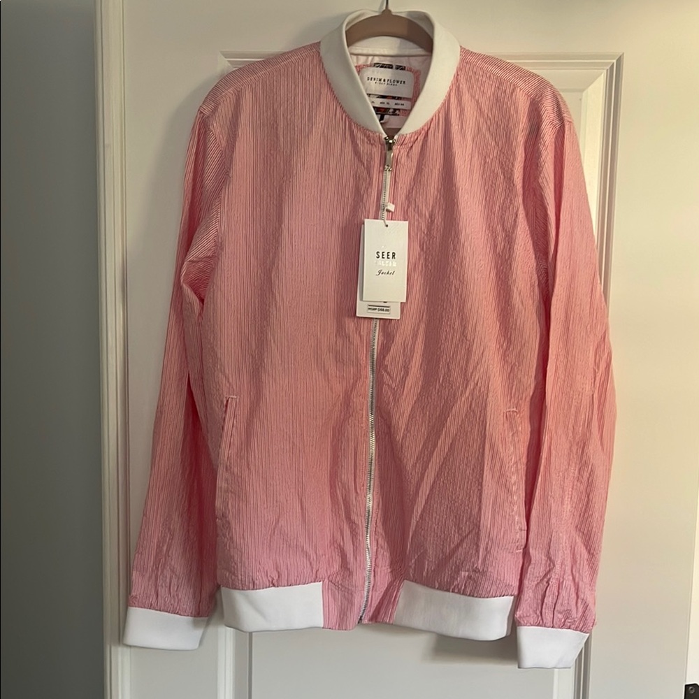 Denim & Flower Pink and White Striped Shirt